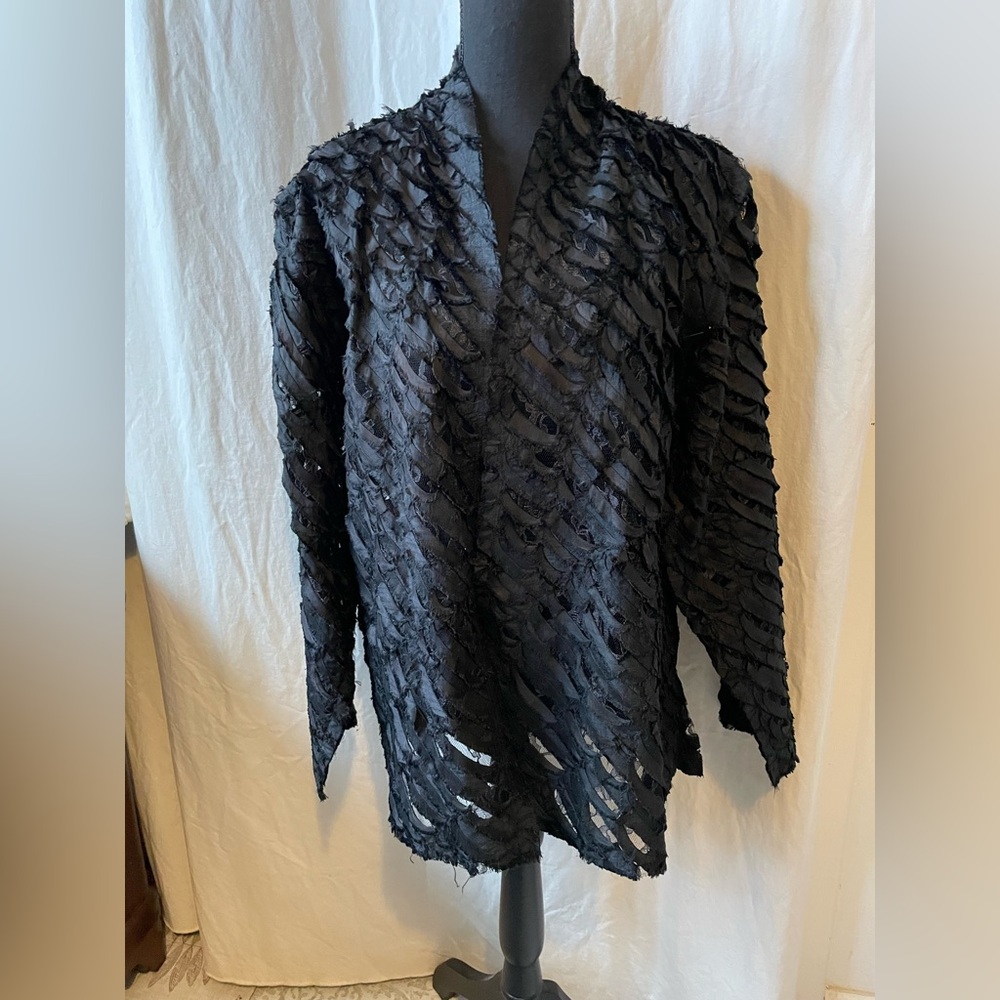 Tim Harding Elegant Black Silk and Lace Art to Wear